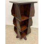 A small revolving bookcase W:35cm x D:35cm x H:89cm