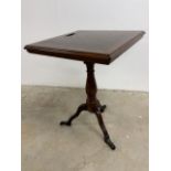 A tripod tilt top games table W:56cm x D:56cm x H:75cm