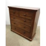 A Victorian mahogany chest of drawers W:123cm x D:53cm x H:123cm