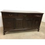 A modern South East Asian hard wood sideboard W:152cm x D:52cm x H:83cm