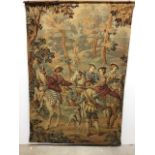 A late 19th early 20th tapestry wall hanging. W:113cm x D:0.5cm x H:173cm