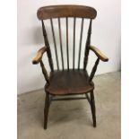 A late 18th early 19th century stick back Windsor chair W:57cm x D:46cm x H:97cm