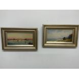 Two framed oils on board, Cornwall and Venice W:34cm x D:cm x H:16cm