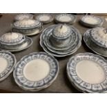 An extensive Wedgwood blue and white diner service in the Muriel pattern