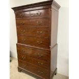 A 19th century mahogany chest on chest with Pul out slide. W:109cm x D:53cm x H:189cm