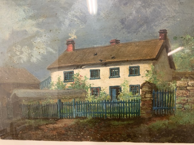 Oil on board of a country cottage W:35cm x D:cm x H:24cm