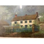 Oil on board of a country cottage W:35cm x D:cm x H:24cm