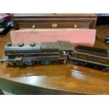 Vintage HORNBY MECCANO O Gauge Maroon Nord 31801 Clockwork Locomotive and tender with box and key in