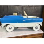 A 1950/60s Ford Zephyr children's Triang pedal car. Fully restored original. W:41cm x D:97cm x H: