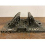 A GWR railway track bracket 1906, also initialled GK&N.