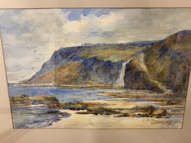 Four original artworks, 2 coastal watercolours by J.W.Walmsley and another and a pastel of the - Image 2 of 4