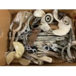 Box of boat related hardware items.