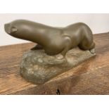 An Art Deco style otter W:26cm x D:9cm x H:13cm