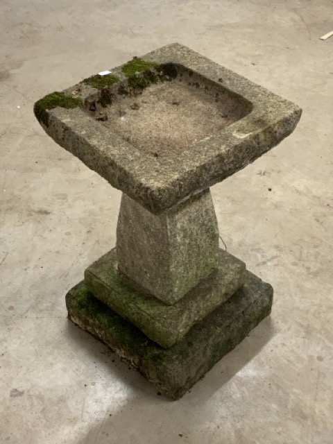 A four piece stone bird bath W:40cm x D:40cm x H:66cm - Image 3 of 3