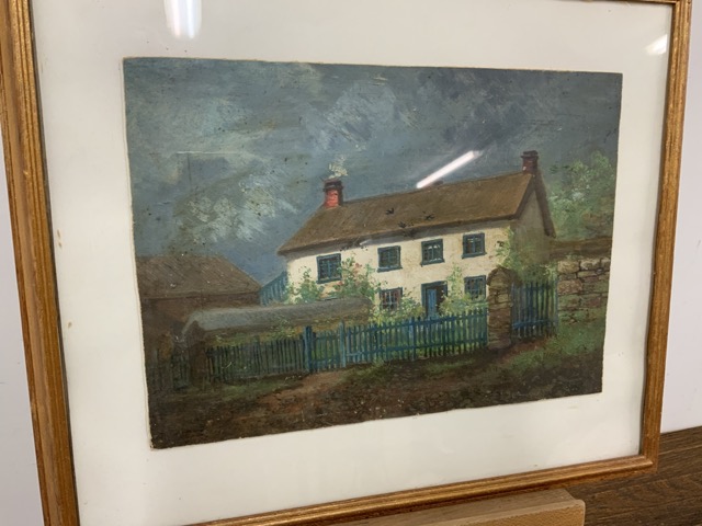 Oil on board of a country cottage W:35cm x D:cm x H:24cm - Image 2 of 2