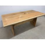 Larch wood bespoke coffee table W:110cm x D:64cm x H:47cm