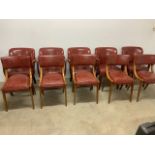Ten faux leather pub chairs W:40cm x D:40cm x H:80cm