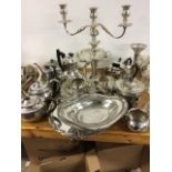 A collection of silver plated wares.