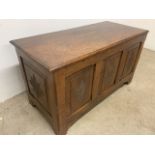 South Asian hard wood trunk with key. W:110cm x D:50cm x H:61cm