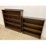 A set of pine shelves and another. W:133cm x D:24cm x H:125cm