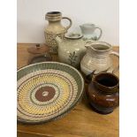 German pottery and other inc a Fat lava jug a Buchan stoneware jug etc
