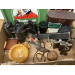 Various country related items to include binoculars and hip flasks etc