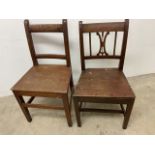 Two farmhouse dining chairs. W:45cm x D:38cm x H:84cm
