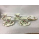 Royal Vale bone China four place tea set with side plates