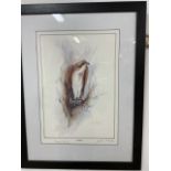 A signed print of an Osprey by Ben Maile W:28cm x D:cm x H:39cm. Framed W:50cm x D:cm x H:65cm