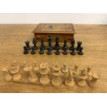 Wooden complete chess set in painted box.