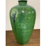 MOORCROFT POTTERY FOR LIBERTY & CO. a Flamminian ware green glaze baluster shaped vase,with tube-