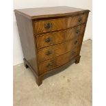 A small serpentine chest of drawers. W:82cm x D:49cm x H:85cm
