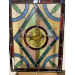A 19th century, arts and crafts lead stained glass window W:41cm x D:cm x H:55.5cm