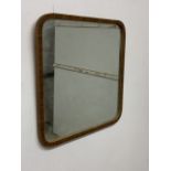 A mid century square mirror. W:38cm x D:cm x H:38cm