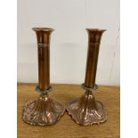 A pair of art Nouveau candlesticks W:12cm x D:cm x H:21cm