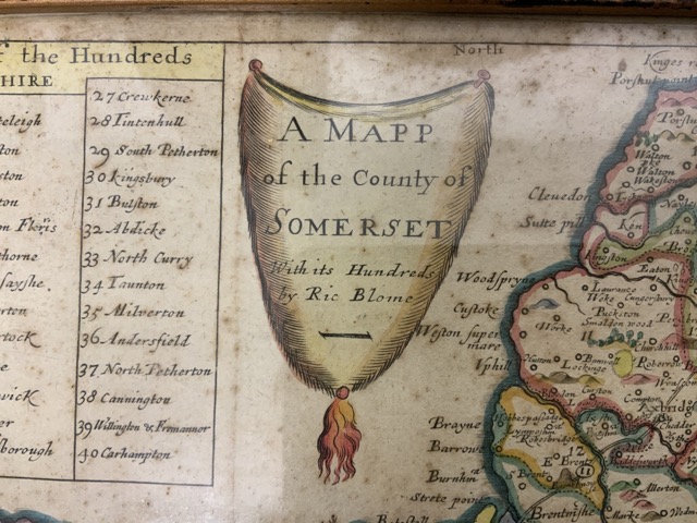 Rich Blome Somerset coloured map. W:25cm x D:cm x H:20cm - Image 2 of 5