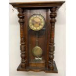 Contental VIenna style wall clock with glass panels front and side W:37cm x D:18cm x H:57cm