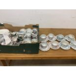Argentinian China tea cups and saucers, 1906. Large quantity.