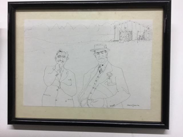 Debbie Ryder. Three pencil on paper caricatures of well dressed gentlemen. In glazed frames. 20cm - Image 2 of 4