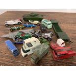 Various toy cars, dinky, Lesley etc