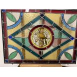 A 19th century, arts and crafts lead stained glass window W:56cm x D:1cm x H:41cm