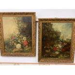 A pair of early 19th century oils on canvas of natural history subjects in gesso frames. W:39cm x