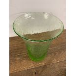 Whitefriars style green bubble vase W:20cm x D:20cm x H:23cm