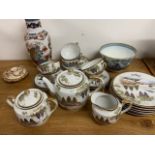 Oriental tea service and other oriental items.
