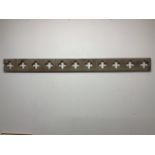 Antique carved pine panel W:230cm x D:4cm x H:19.5cm