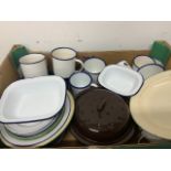 Enamel ware blue and white etc