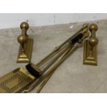 Brass fire irons etc