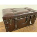 A modern leather trunk. W:72cm x D:37cm x H:36cm