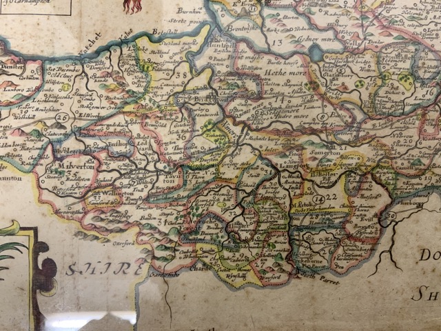 Rich Blome Somerset coloured map. W:25cm x D:cm x H:20cm - Image 5 of 5