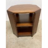 Heels Art Deco octagonal coffee table with two shelves. W:50cm x D:50cm x H:5cm